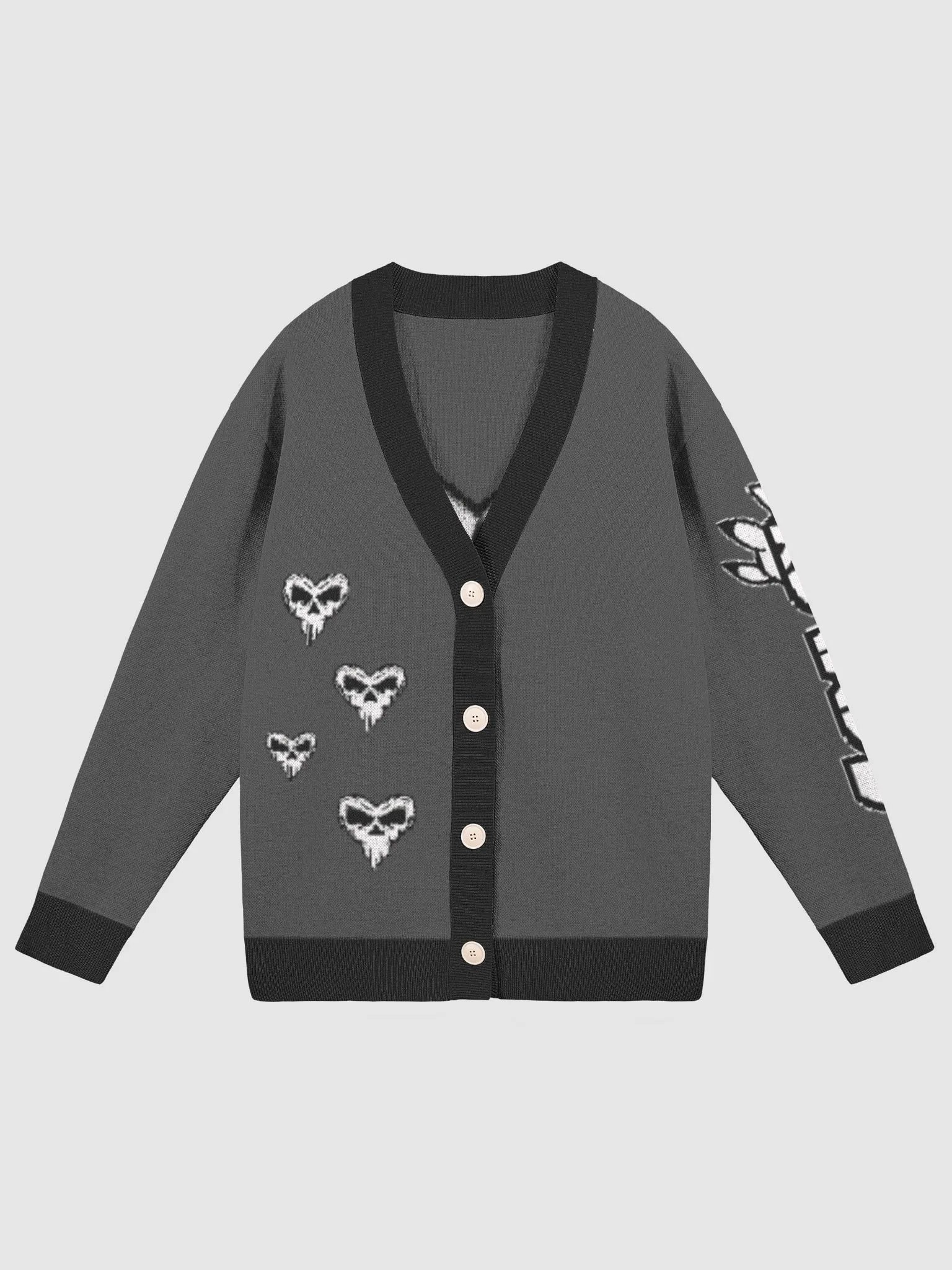 KNITTED CARDIGAN Skull Hearts product image (5)