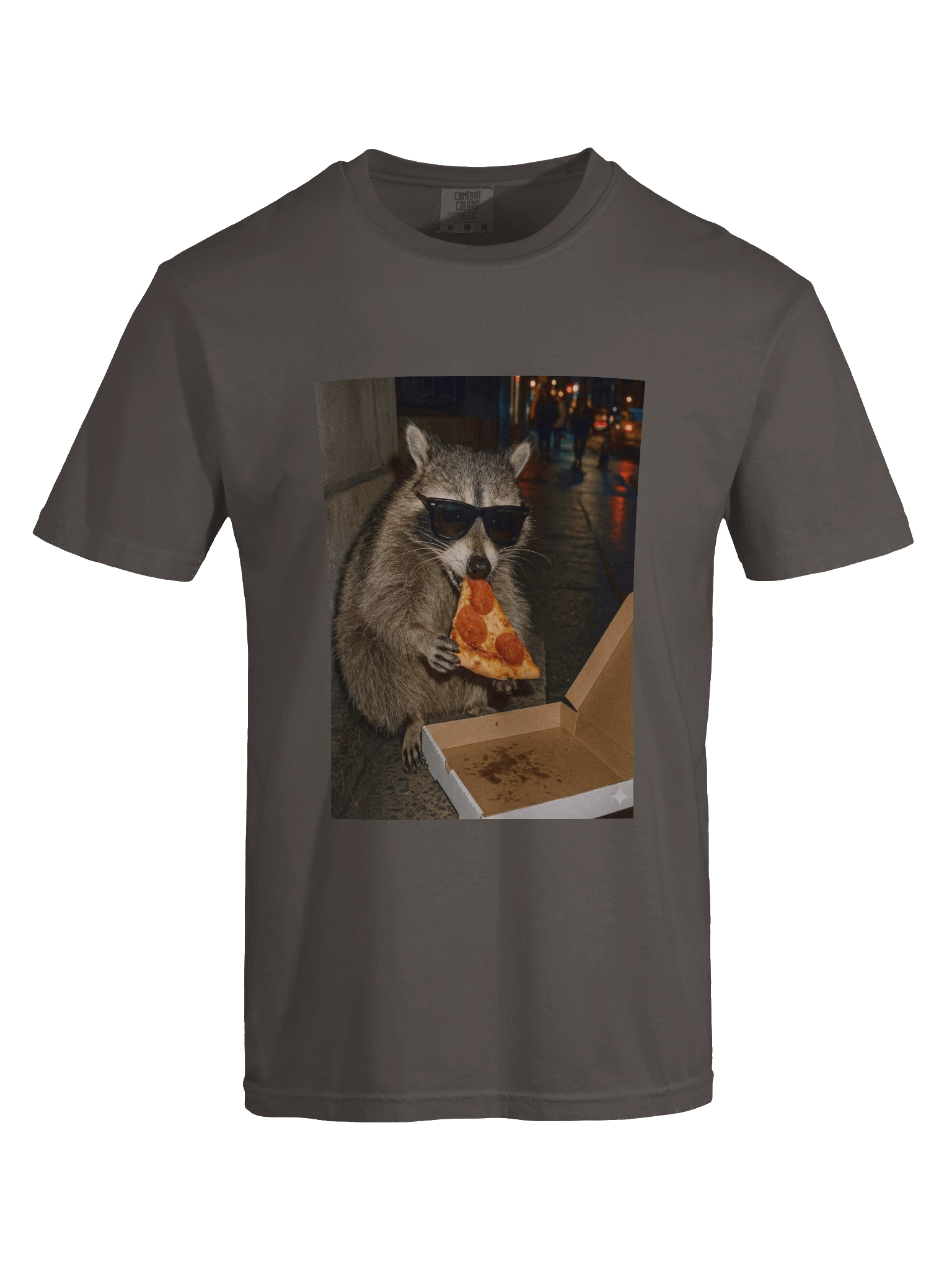 Midnight Snack Raccoon | Funny Pizza Lover Comfort Colors® Tee product image (6)