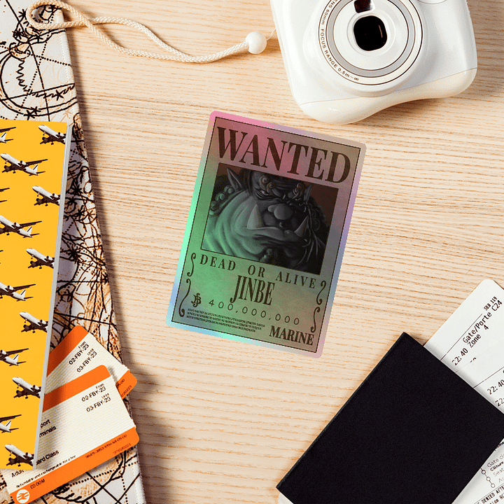 Jinbe Wanted Holographic Sticker Sheet product image (1)