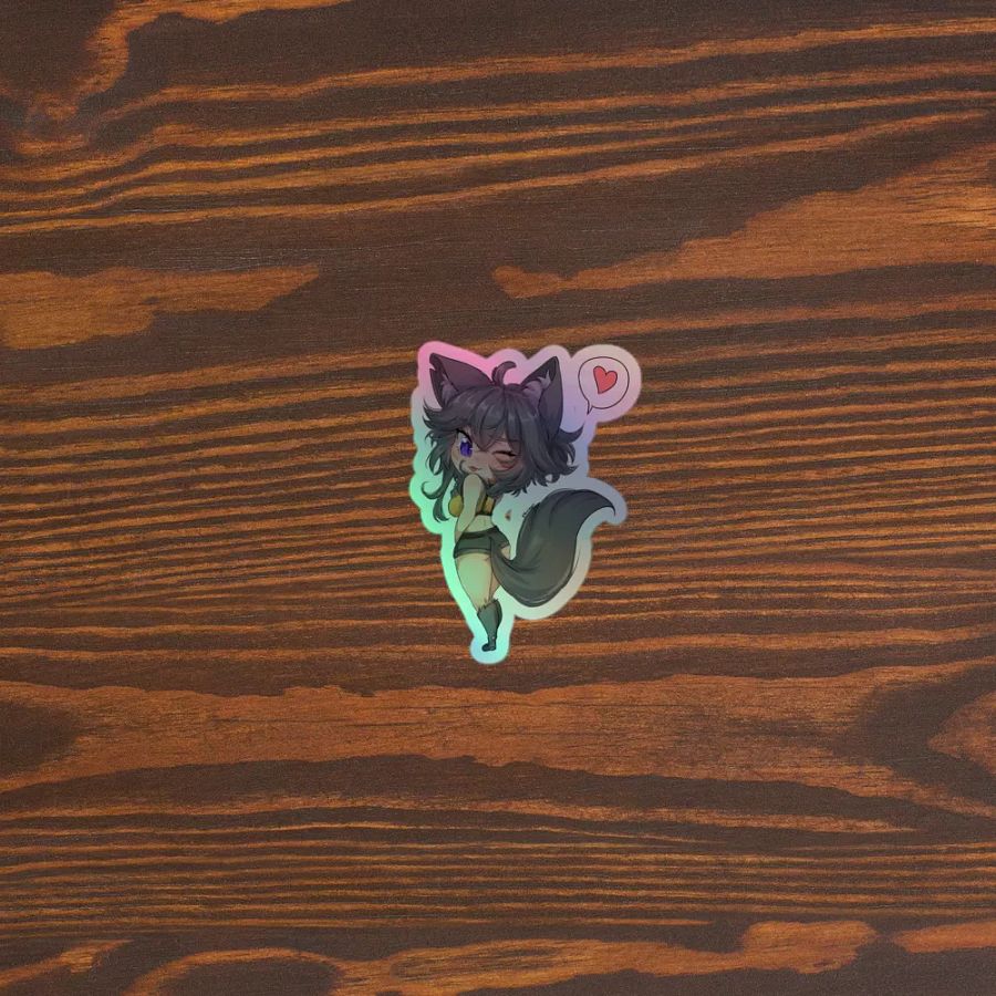 WolfcatRisi Flirty Chibi Holographic Sticker product image (3)