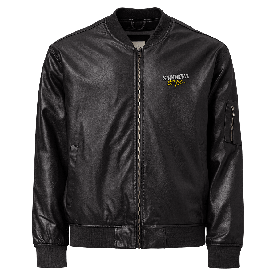 STARRY STYLE Faux Leather Bomber Jacket product image (1)