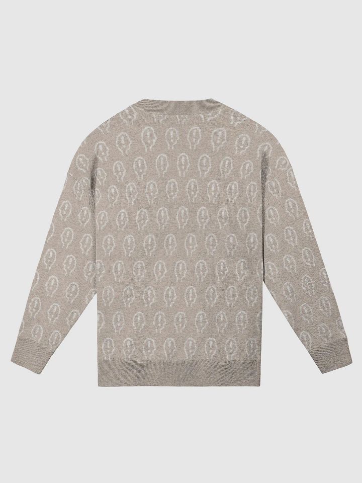 EXCLAIMING MENTALLY (repeating design, duotone tan) relaxed knitwear crewneck product image (10)