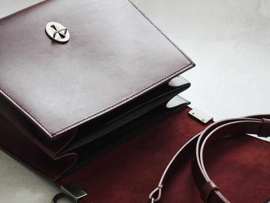 Maroon Leather Cross-body Bag - Medium product image (9)