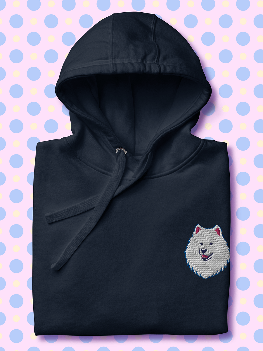 Smiling Samoyed Pup Embroidered Unisex Premium Hoodie product image (3)