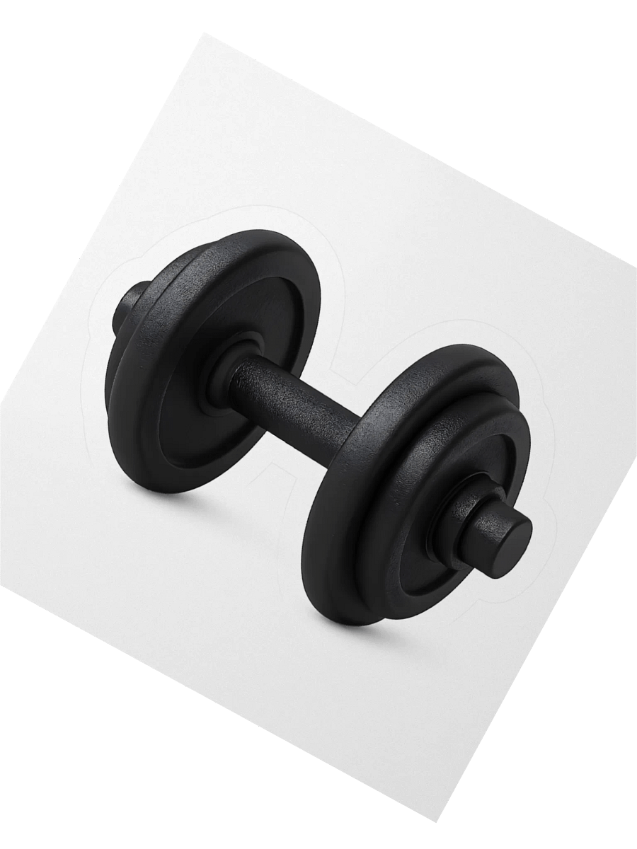 Black Matte Dumbbell Sticker product image (2)