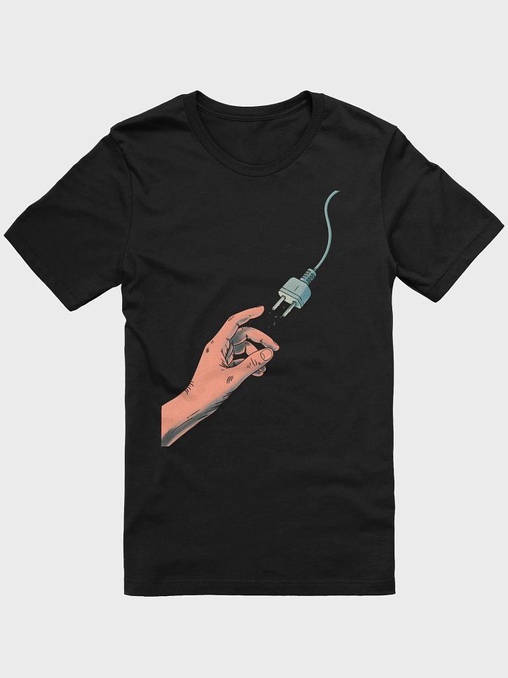 Hand Holding Plug Graphic Tee | Electric Theme T-Shirt product image (1)