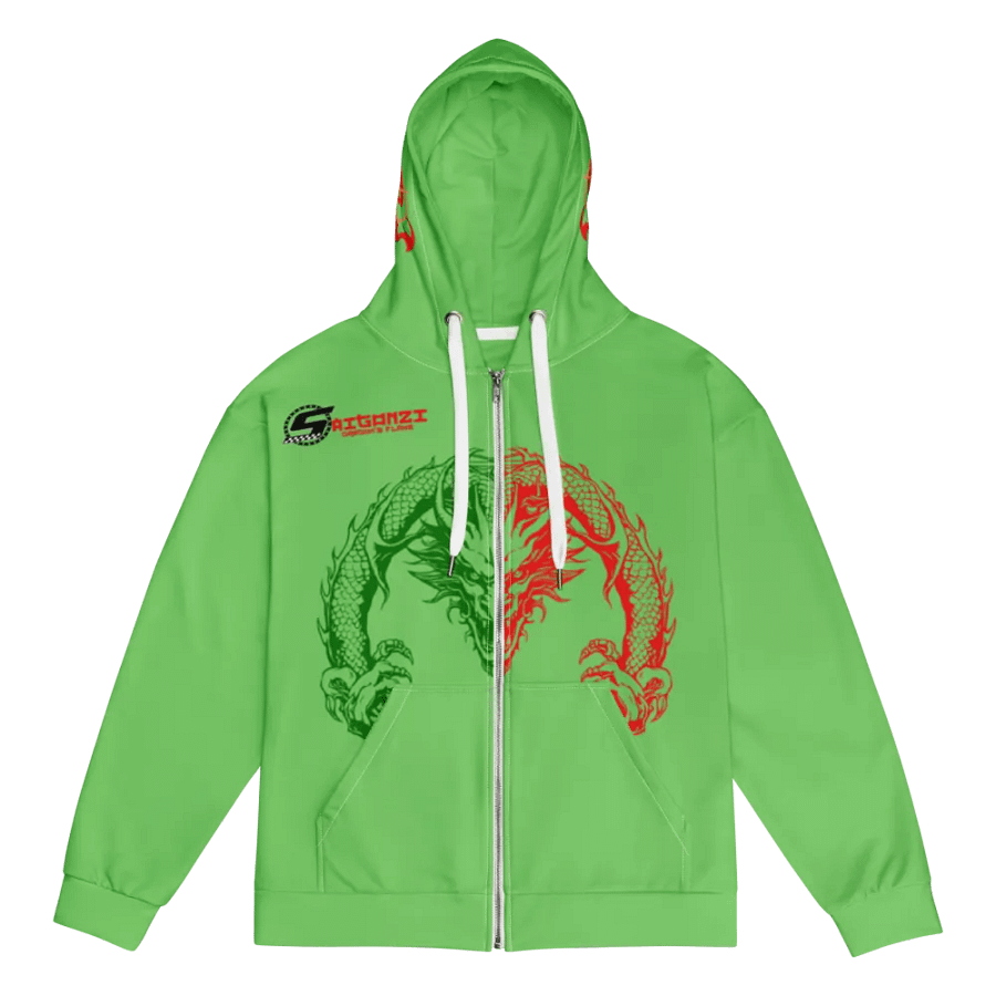 light green -Red Dragon 5 Zip Hoodie product image (1)
