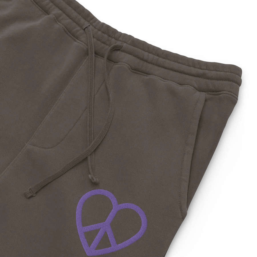 Embroidered Peace-Heart Sweatpants with Pockets (Purple Heart) product image (7)