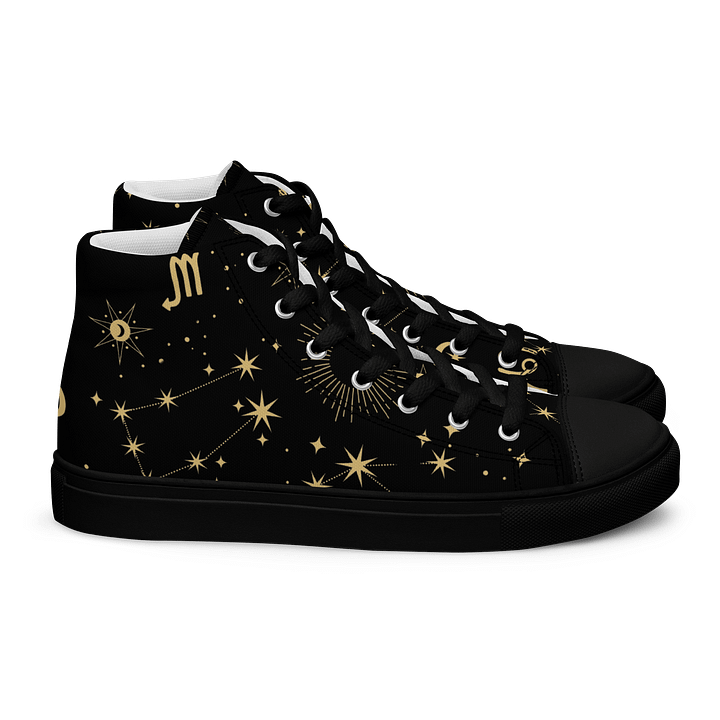 Cosmic Zodiac High Top Shoes Astrology Inspired Men’s Canvas Sneakers for Celestial & Streetwear Style product image (2)
