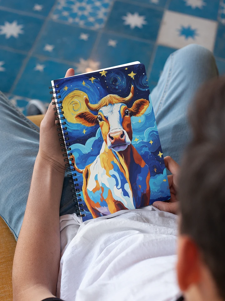 Blue Starry Cow Notebook product image (1)