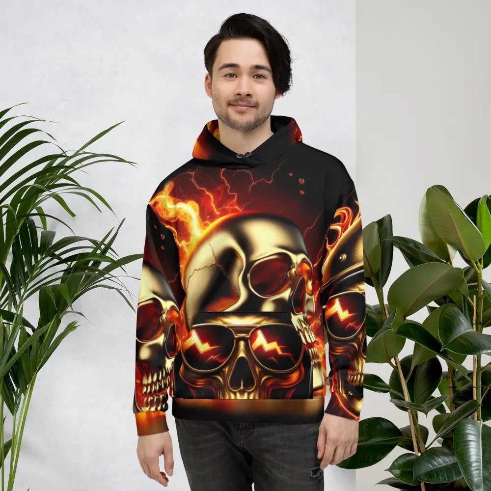 Metallic Inferno - Unisex Skull Hoodie #2 product image (4)