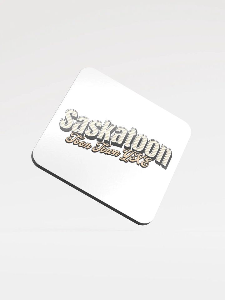 Saskatoon Toon Town YXE Glossed Cork Coaster product image (1)