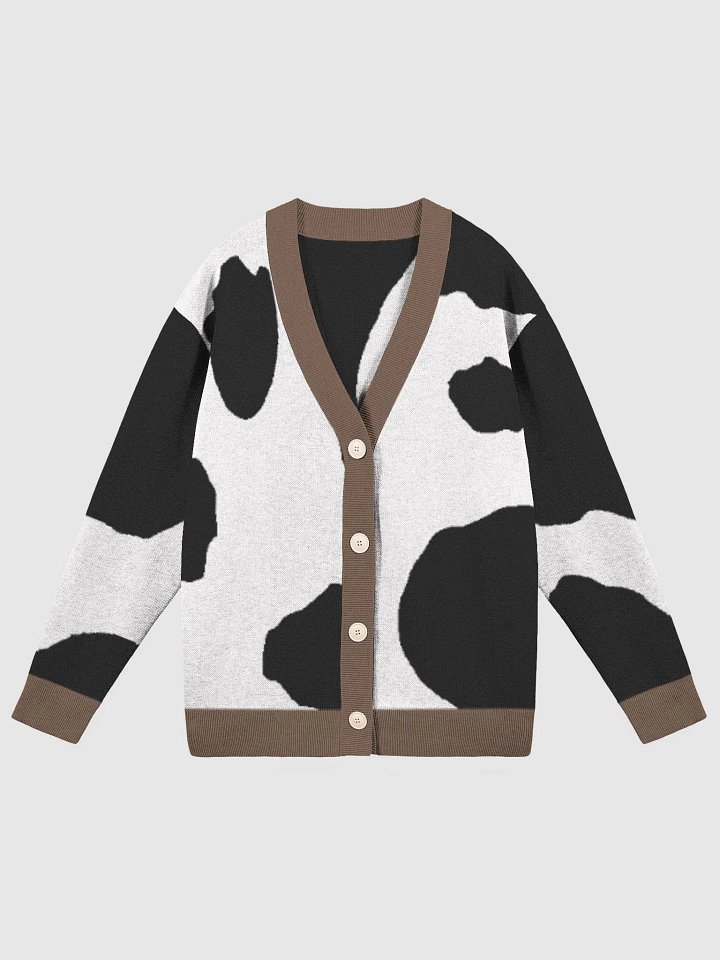 Hey Look at That: The Cow Print Knitted Cardigan – Only 100 Pieces Available! product image (1)