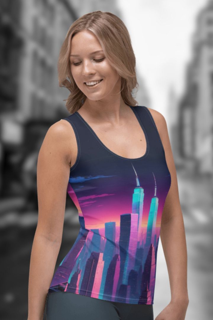 Vaporwave New York City All Over Print Tank Top product image (2)