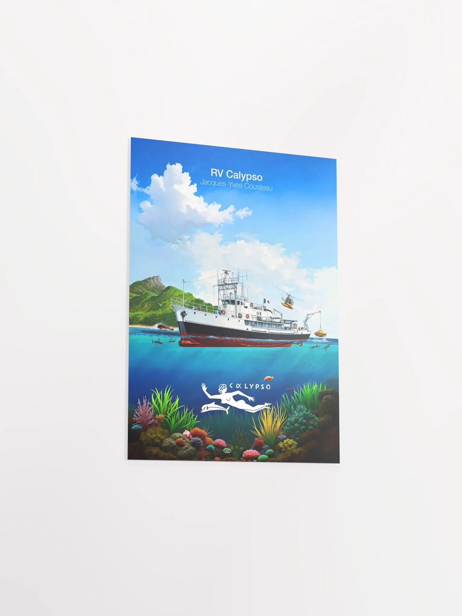RV Calypso, Jacques Yves Cousteau — tropical travel poster product image (9)