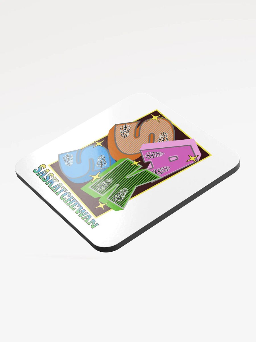 Sask Saskatchewan Block Letter Chic: Glossed Cork Coaster product image (3)