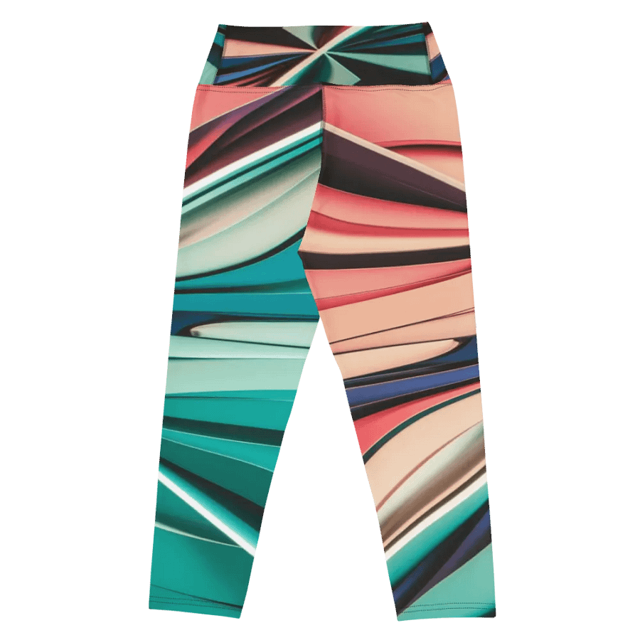 Abstract Geometric Yoga Capri Leggings in Vibrant Colors (XS-XL) product image (4)