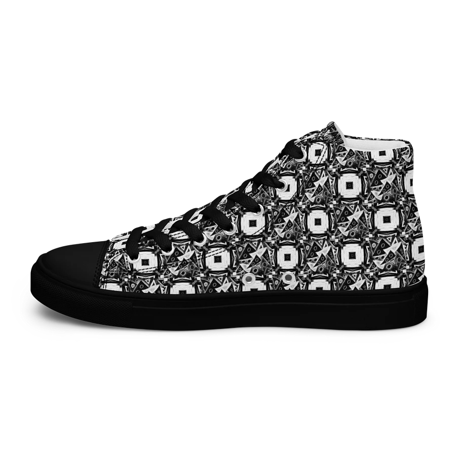 Abstract Monochrome Pattern Shapes and Squares Men's Canvas Shoes High Tops product image (30)