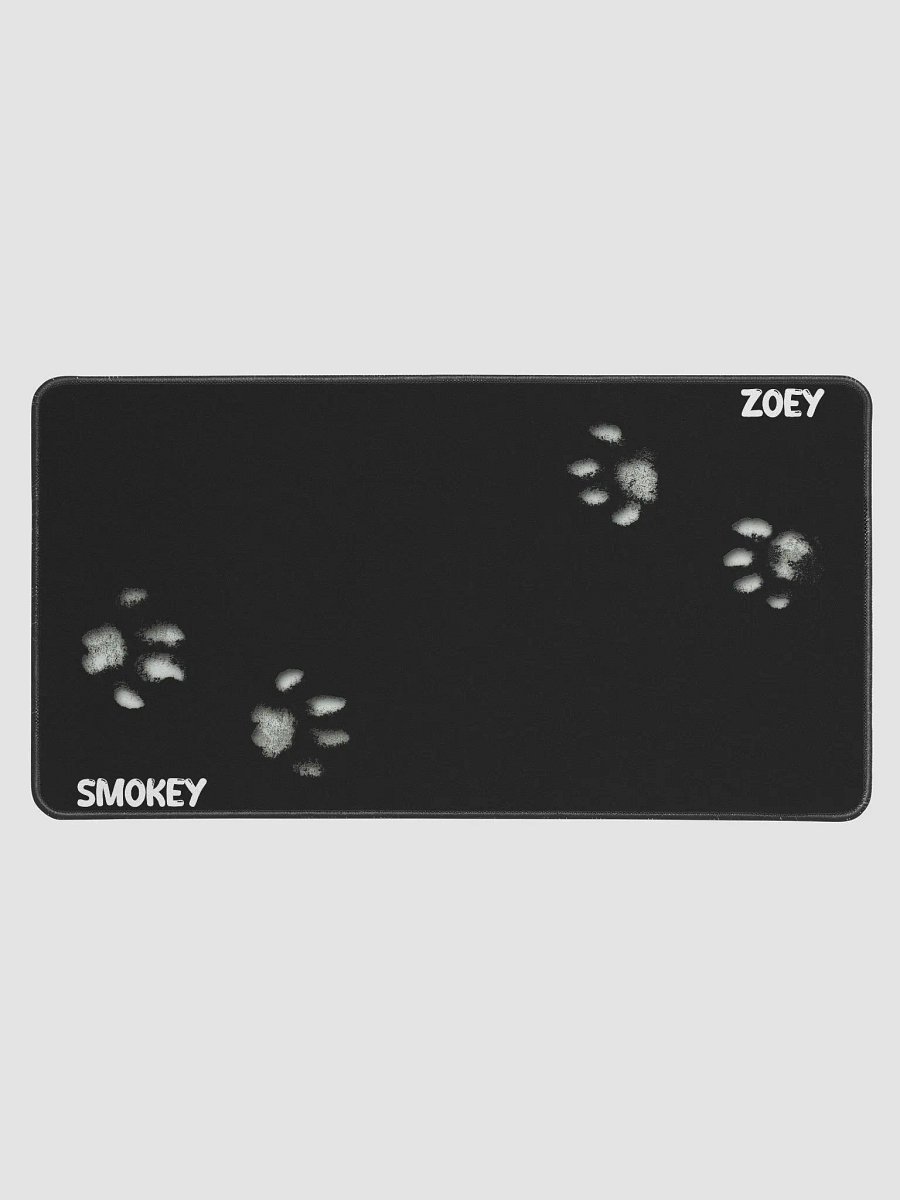 Smokey & Zoey Paw Print Desk Mat (Inverted Black) product image (1)