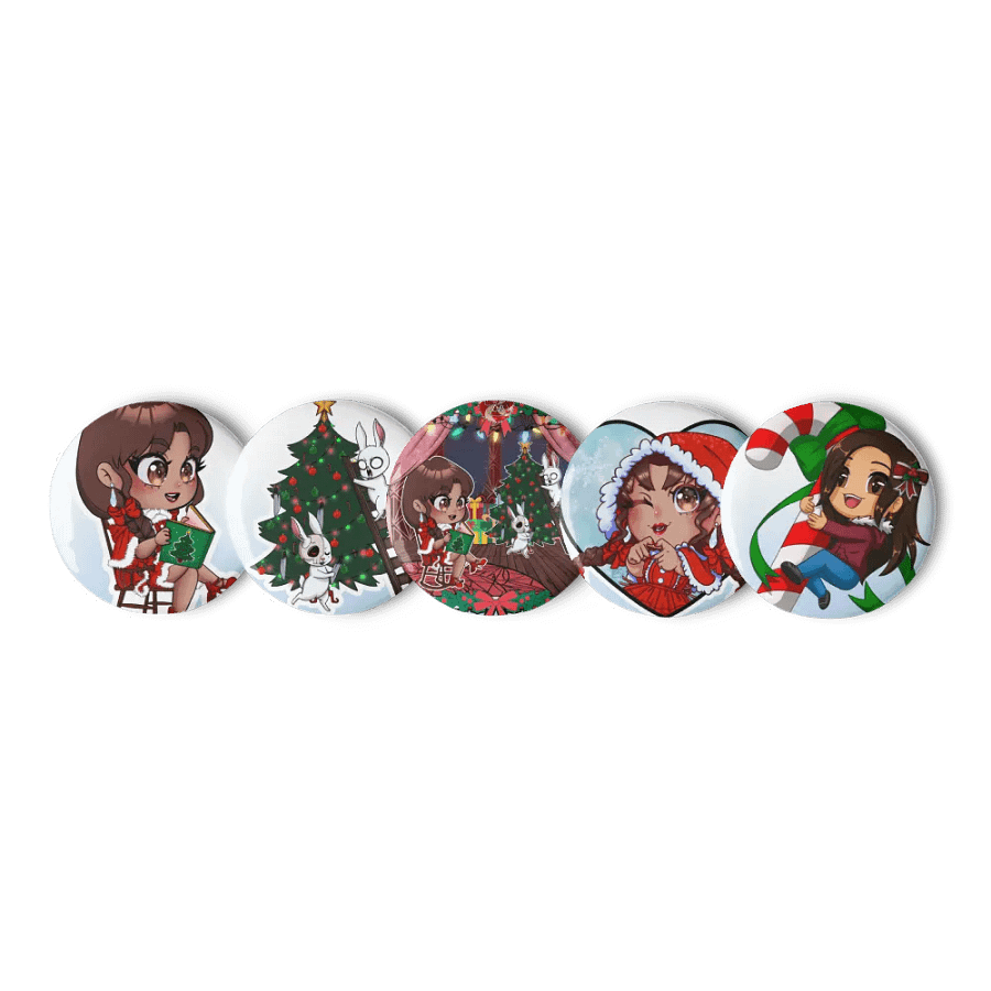 Whimsical Christmas Bunny Button Set product image (4)