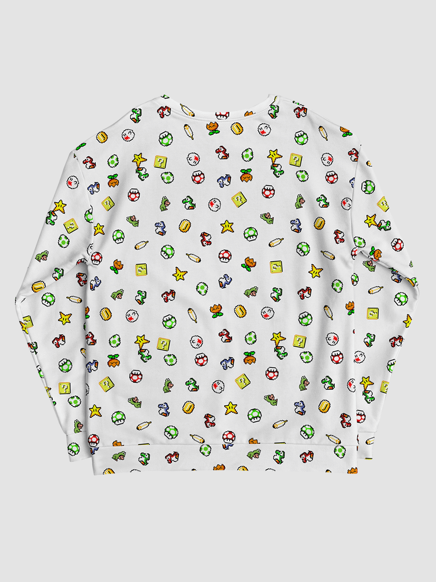 Pixel Mario All-Over Print Unisex Sweatshirt product image (2)