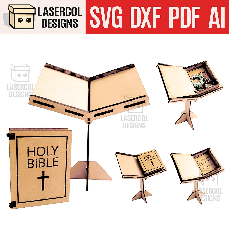 Bible Box with Stand - Laser Cut Files product image (1)