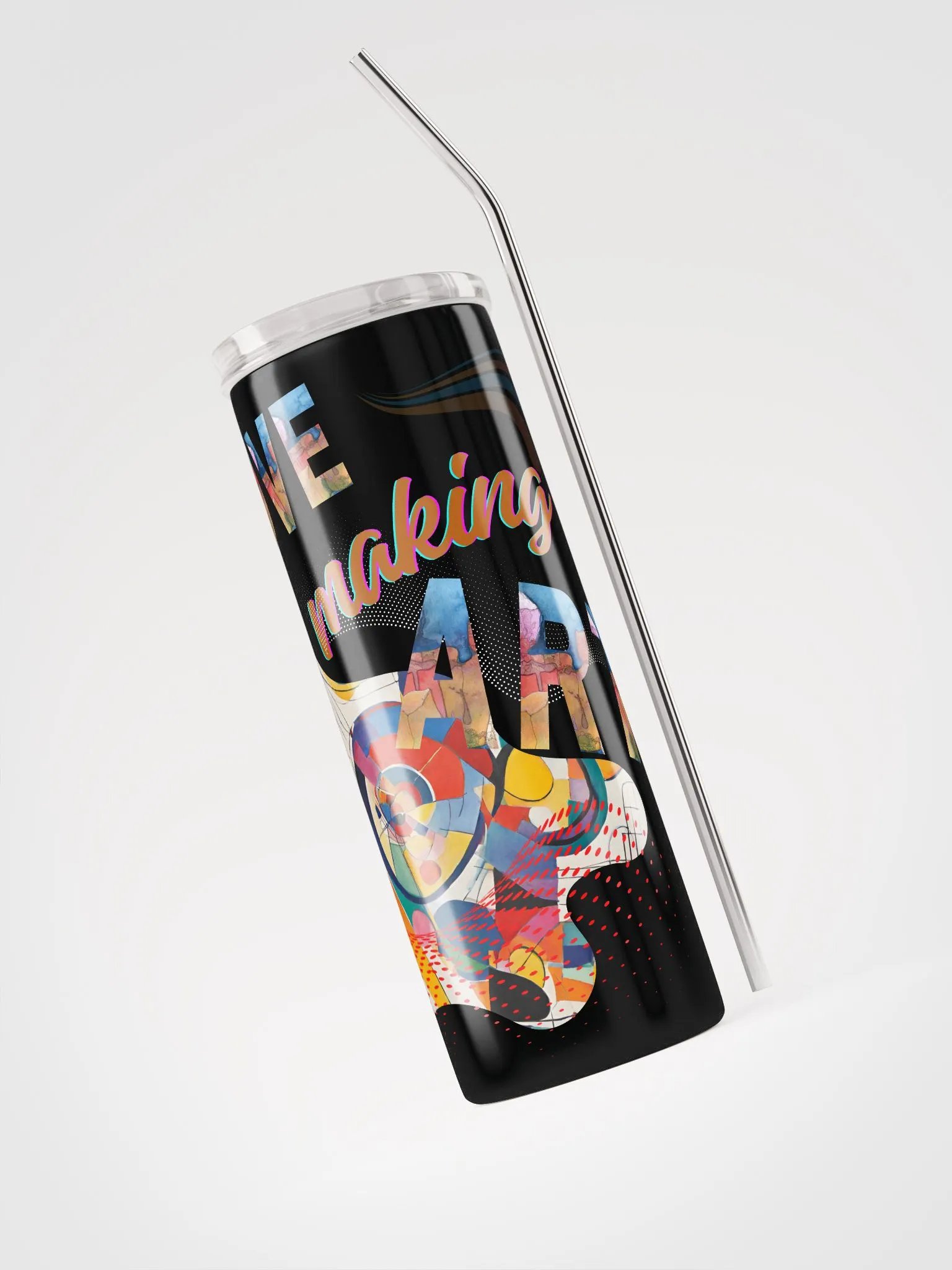 stainless steel tumbler kadinsky inspired design for the artist. 'Love making Art'  Perfect gift for  colleague, friend who loves arty things product image (3)