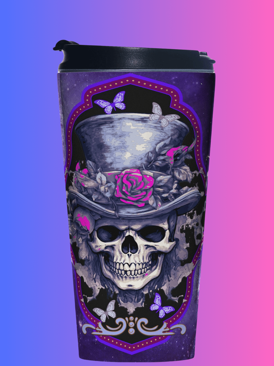 Gothic Rose Skull Travel Mug product image (4)