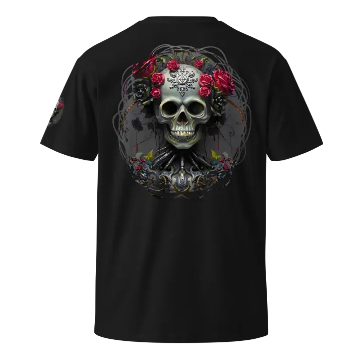 Rose Skull Unisex Tee Back Printed product image (2)