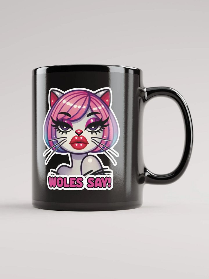 Woles Say! Black Glossy Mug product image (2)