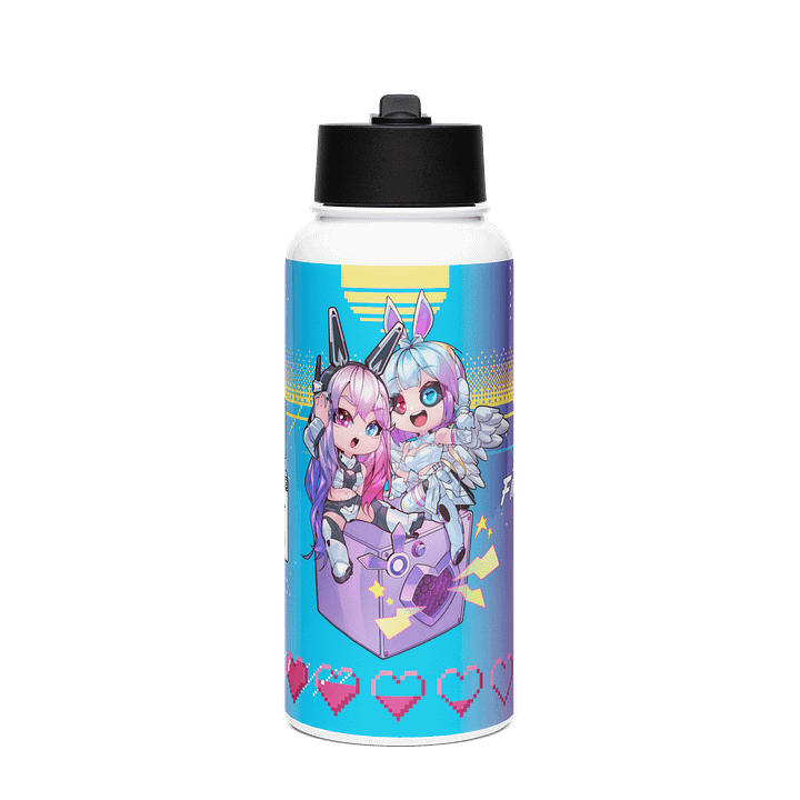 8BIT Pixel Love - Find the Rabbit Stainless Steel Water Bottle with a Straw Lid product image (1)