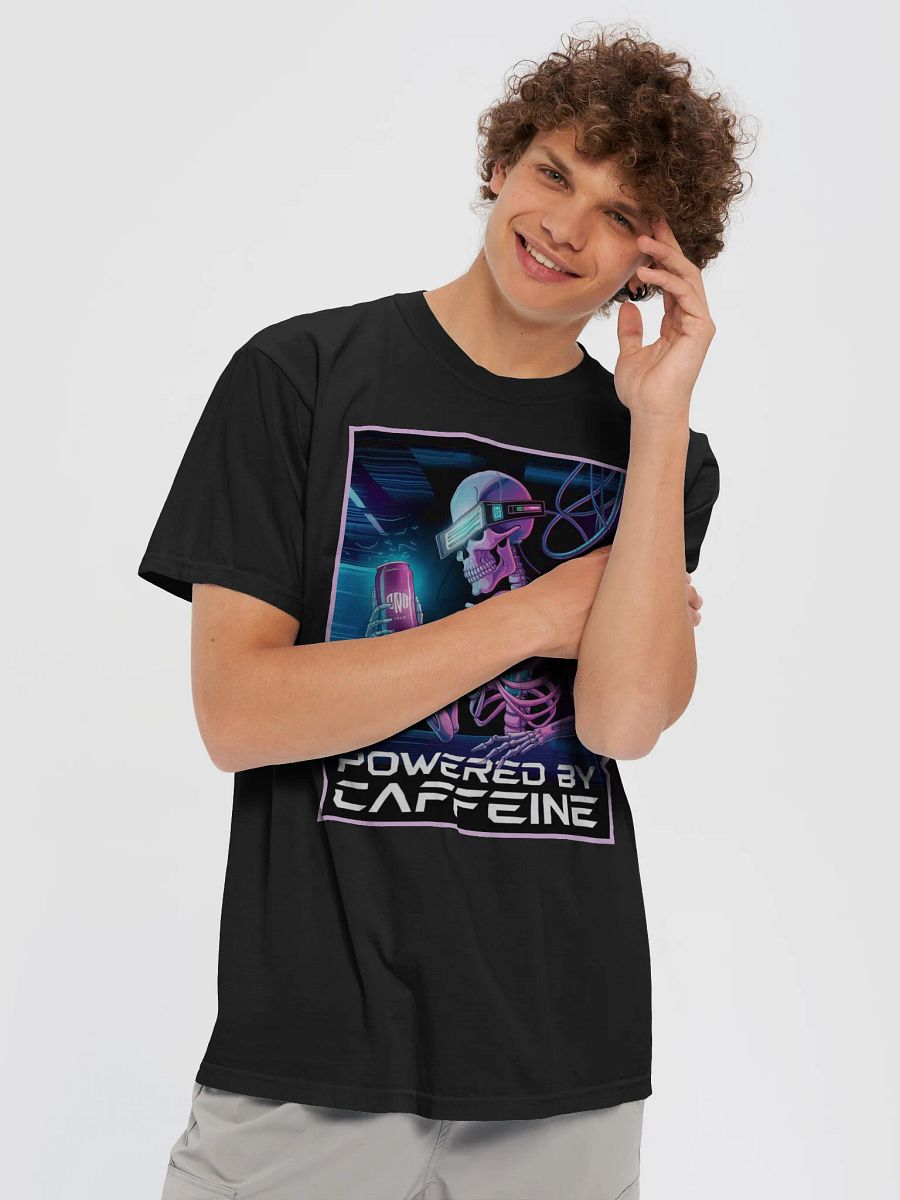 "POWERED BY CAFFEINE" 100% cotton T-shirt product image (5)