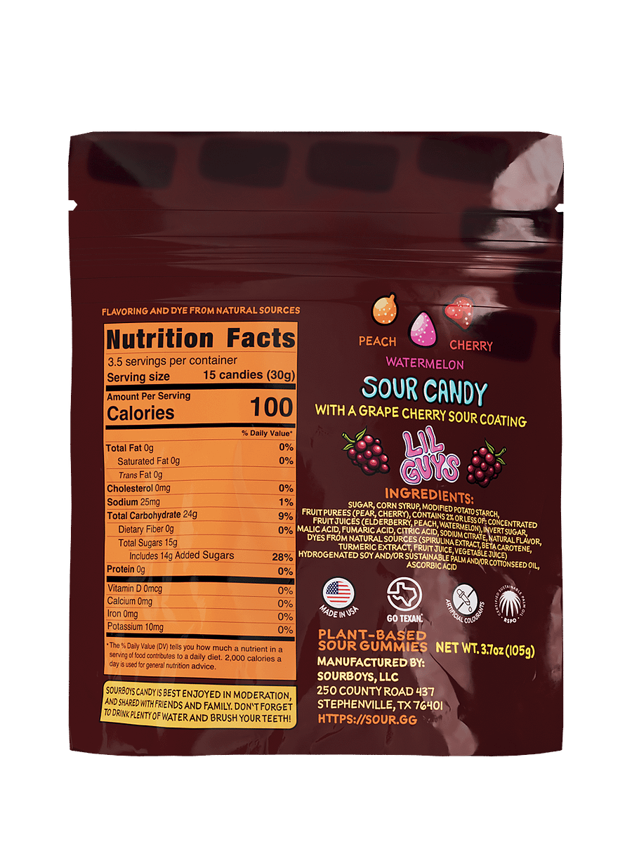 Grape Cherry InsomniSnacks Sour Gummies - Lil Guys product image (2)