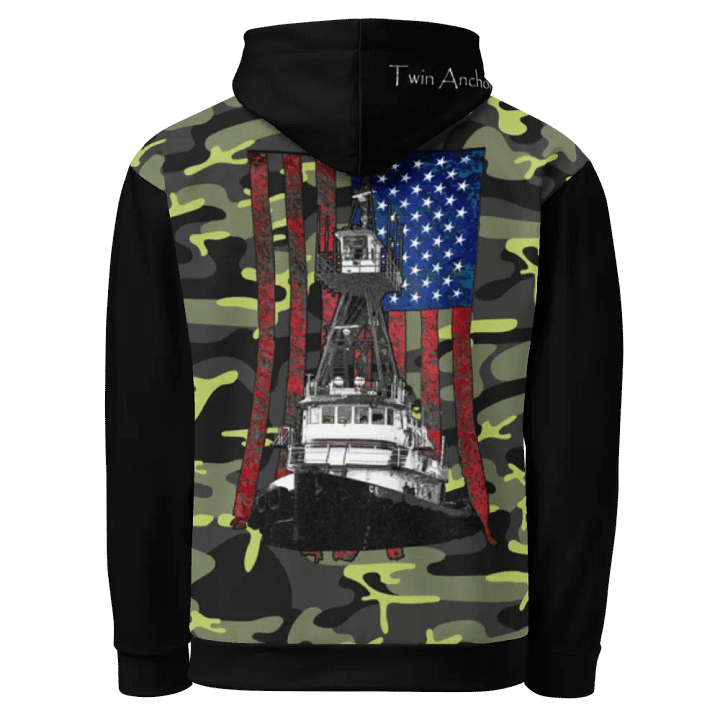 black & Green Tug CE & CE Flage Hoodie product image (1)