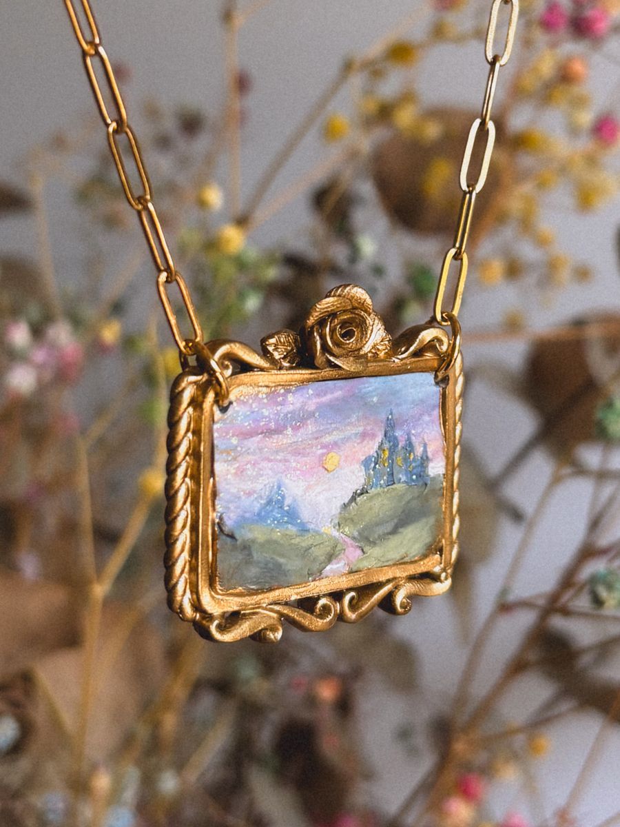 Lavender Sky Landscape Necklace product image (4)