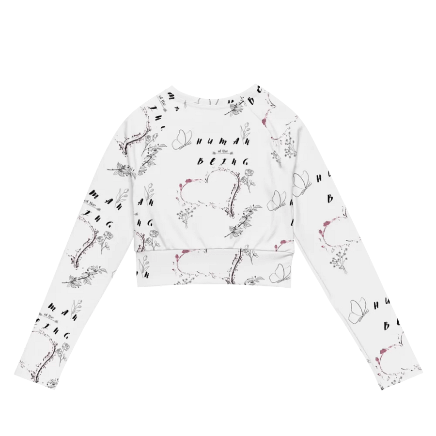 Heartbeat Pixelation Long Sleeve Crop Top, "Human of the Being" product image (4)