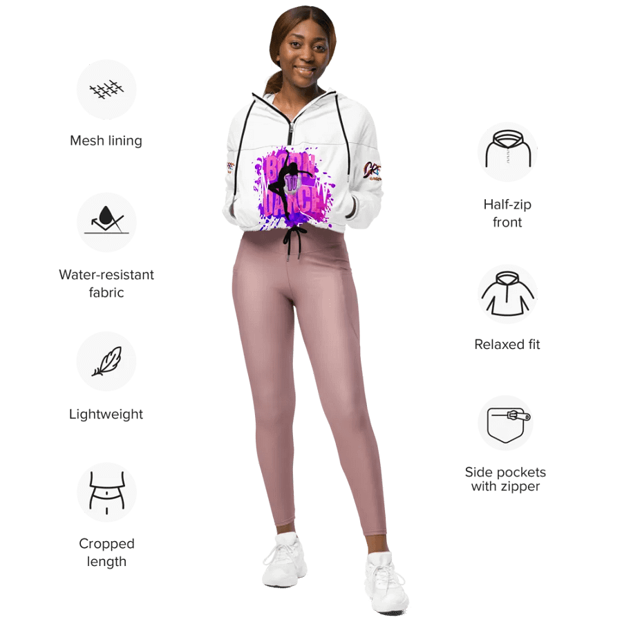 Born to Dance Her Silhouette Dynamic Dance Vibes Cropped Windbreaker product image (4)
