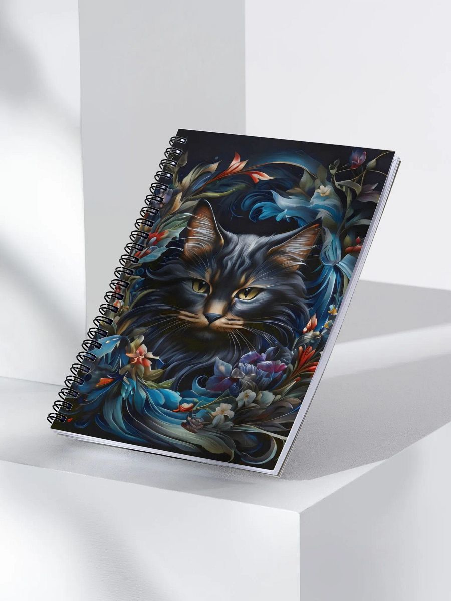 Night Blooms and Feline Dreams Spiral Notebook product image (3)
