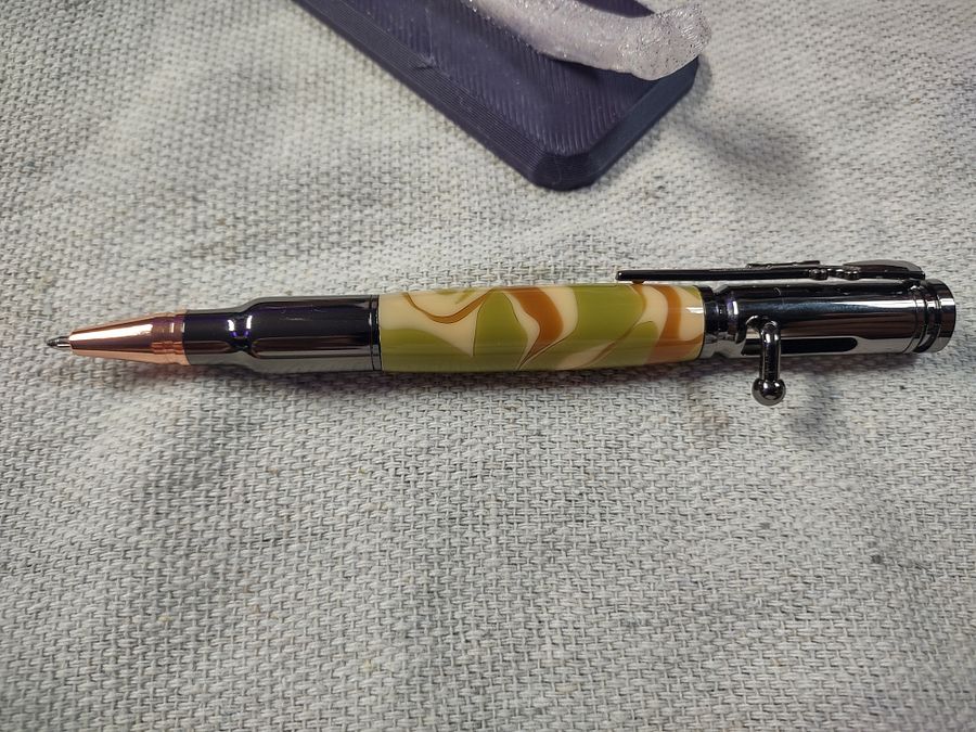 Hand-Turned Bolt Action Pen – Desert Camo & Gun Metal Finish - RBBLTCAMO1 product image (3)