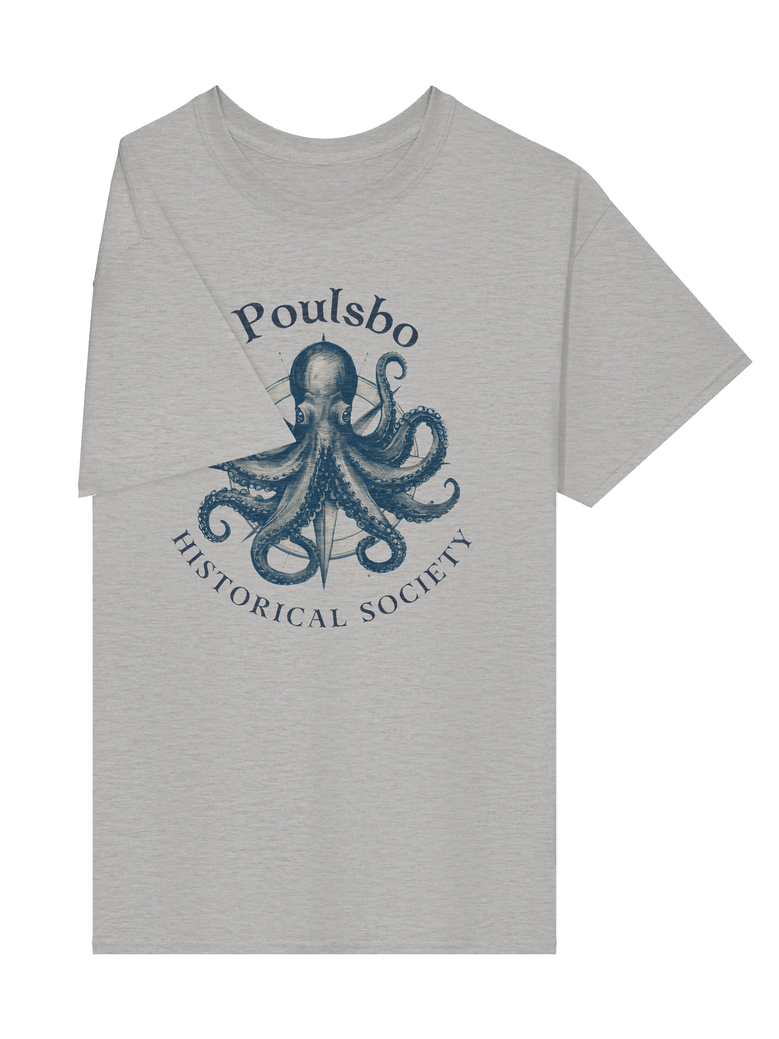 Poulsbo Historical Society Octopus Compass T-Shirt product image (32)