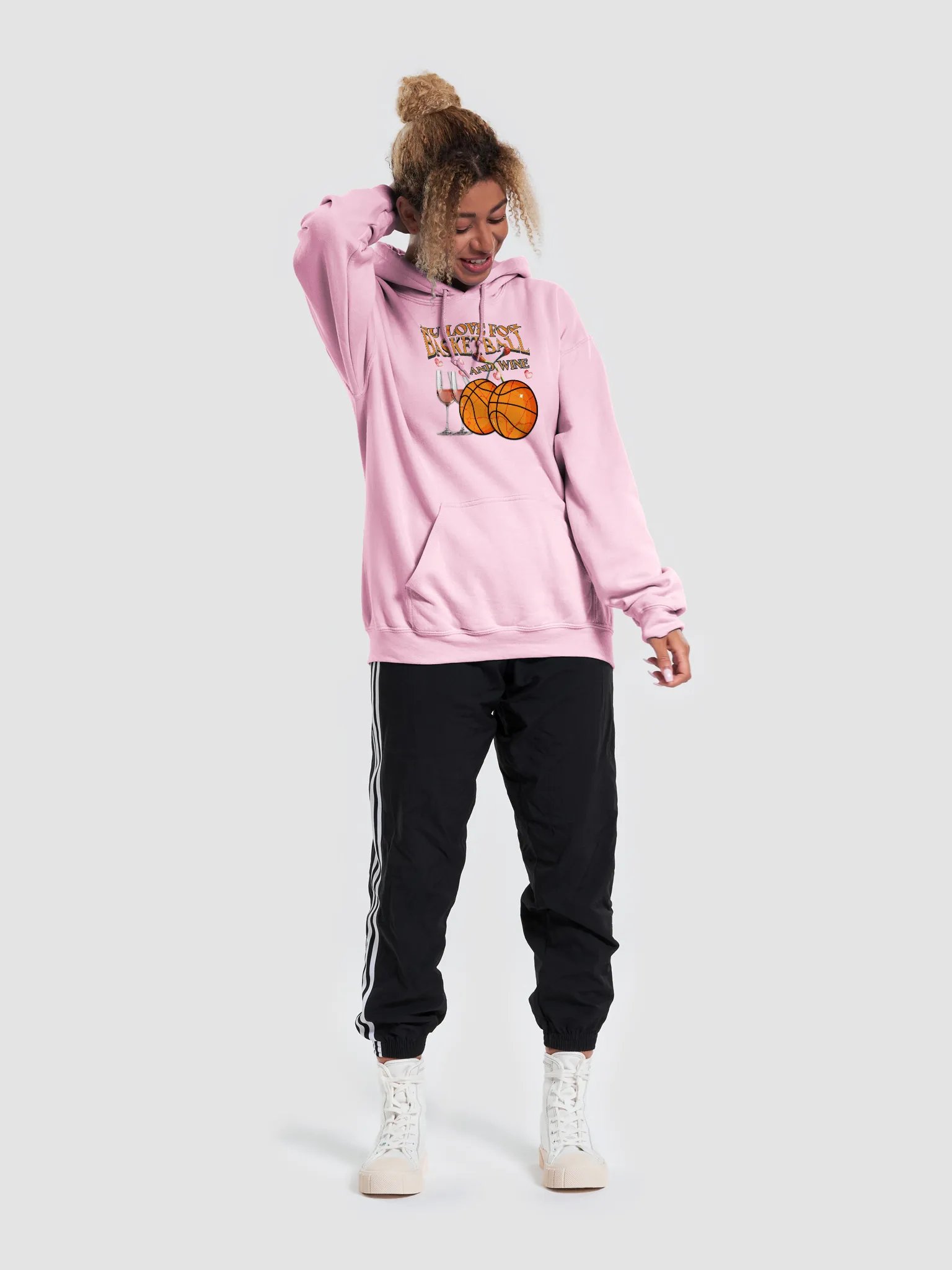 My Love For Basketball And Wine Swish & Sip Classic Hoodie product image (3)