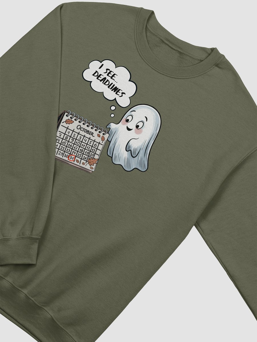 Cute Kawaii Ghost Halloween Sweatshirt for Office Workers and True Crime Lovers product image (16)