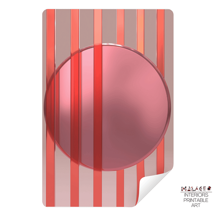 Minimalist 3D Digital Art | Pink Hues Lines Circle Background product image (2)
