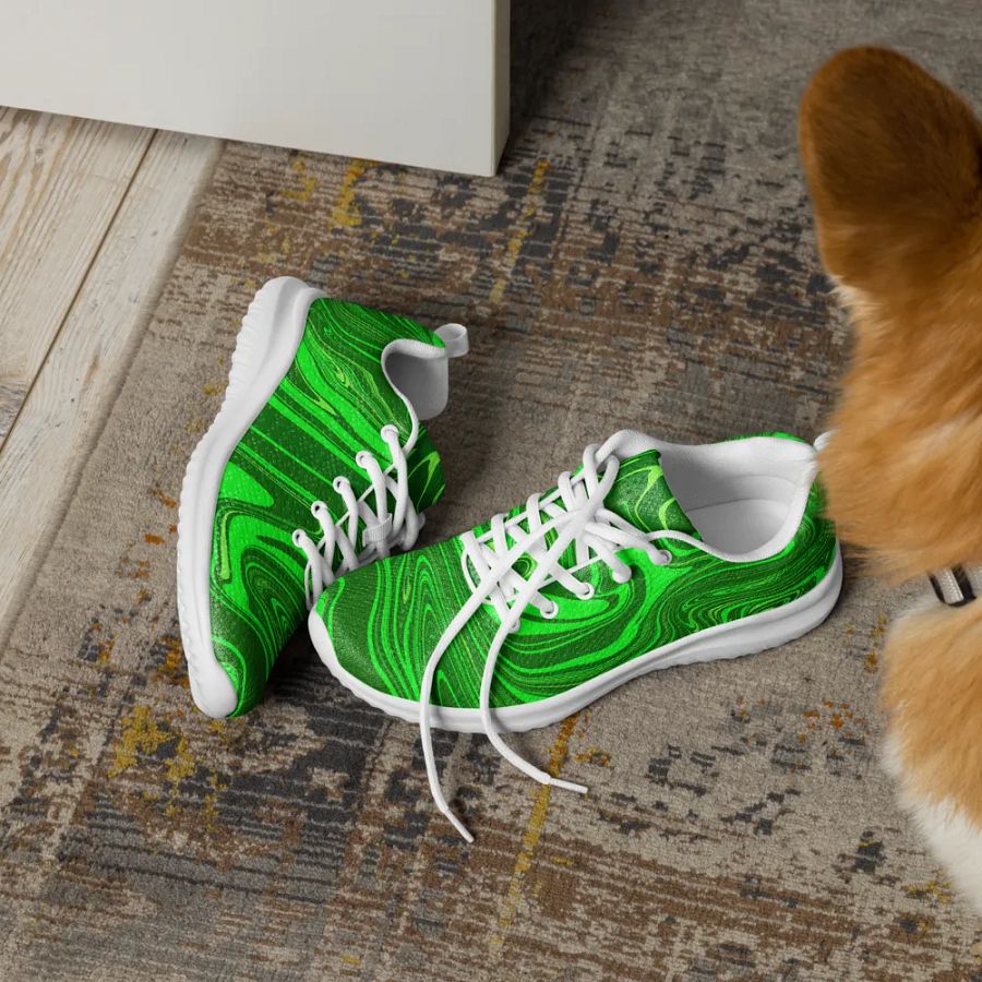 Women's Athletic Shoes - Different Shades of Green Digital Fluid Art product image (5)