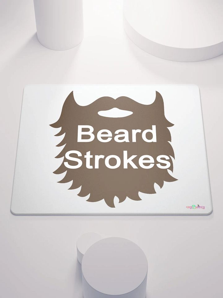 Brown Beard Strokes Gaming Mouse Pad (White) product image (2)