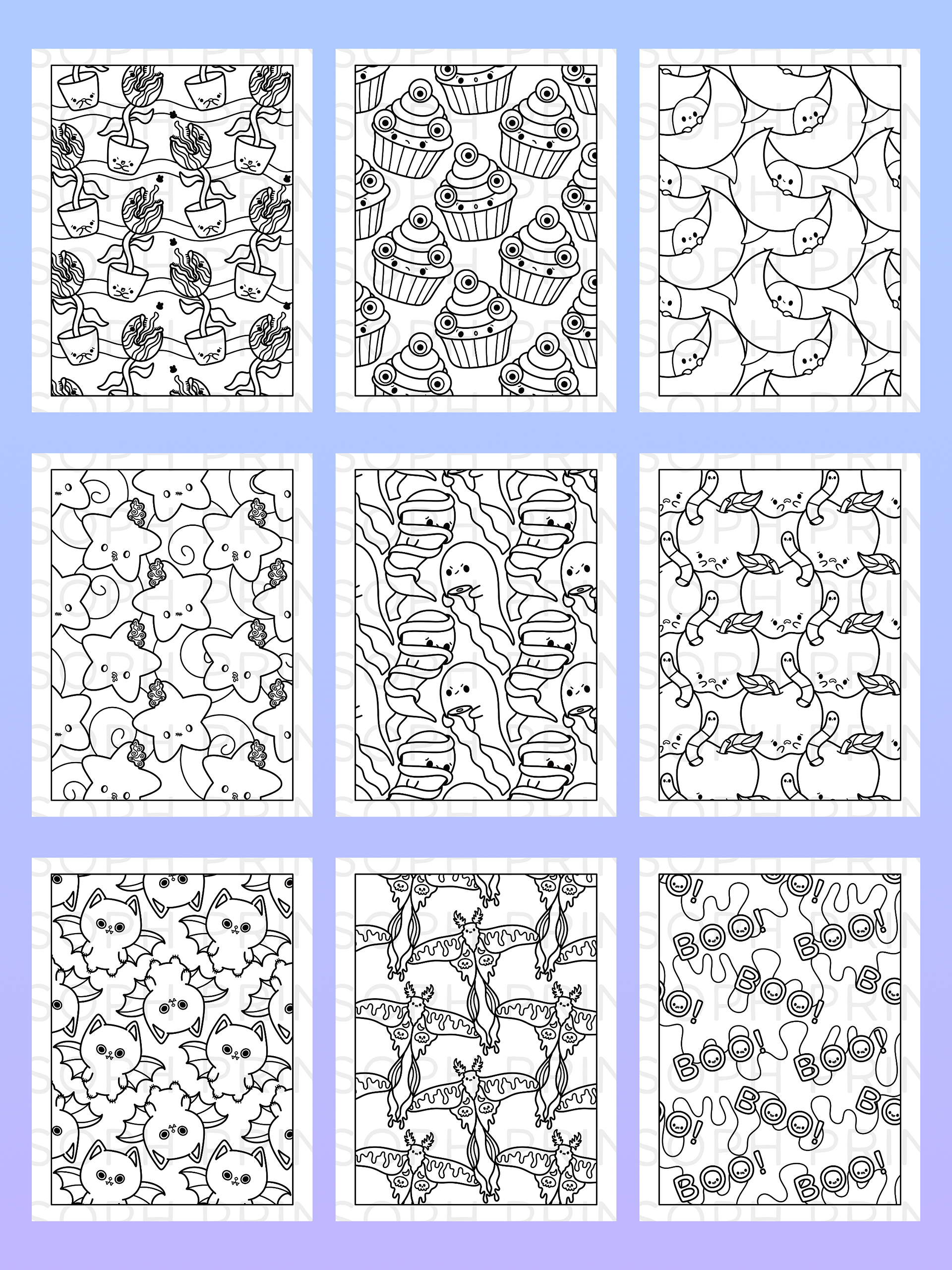 Spooky Patterns Digital Colouring Book product image (4)