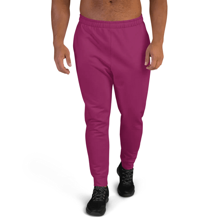 Plain Dark Plum Pink Light Summer Recycled Polyester Premium Men's Joggers by Treasure Pie product image (1)