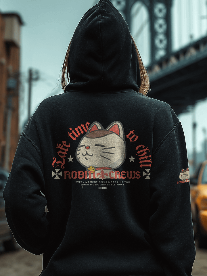 Cat Zip Hoodie with Chill Vibes product image (1)
