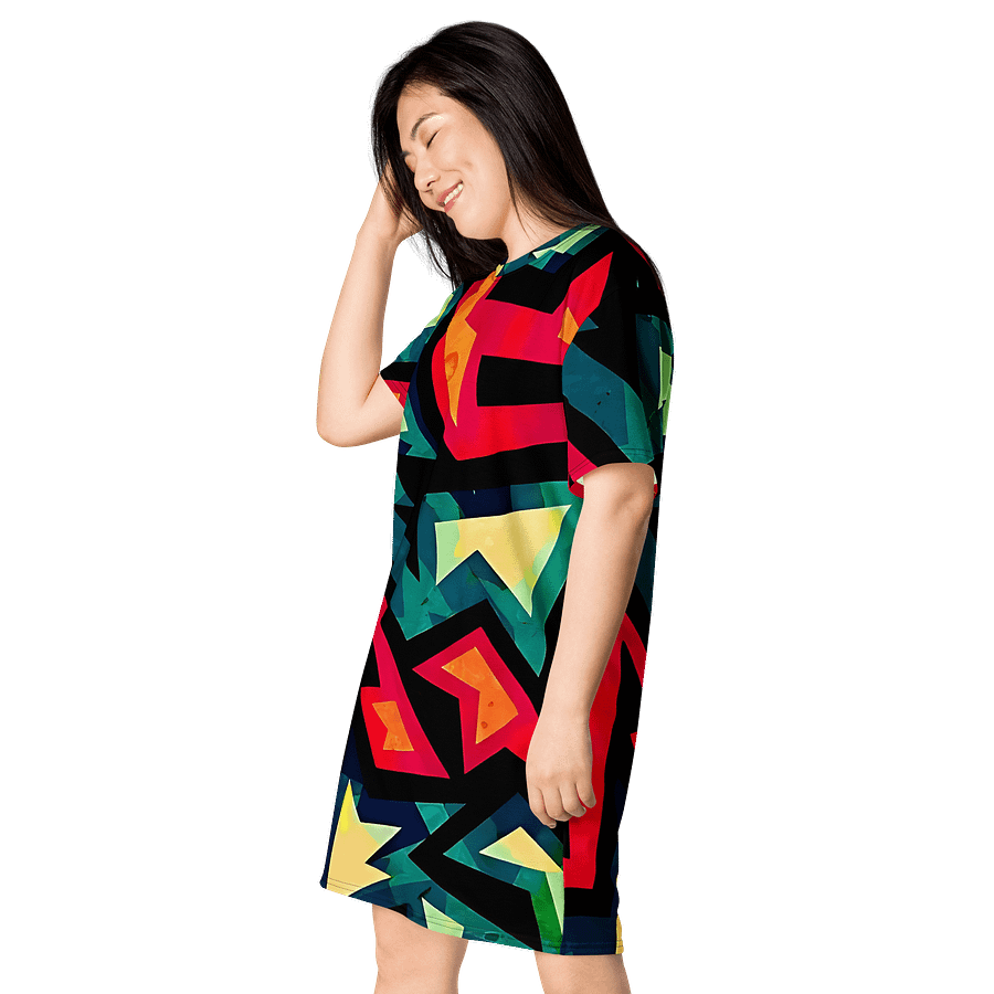 Dynamic Geometric Vibes T-Shirt Dress product image (3)