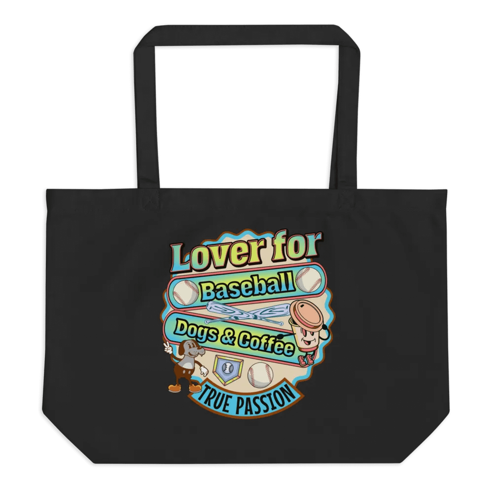 Lover for Baseball Dogs And Coffee Tote Bag product image (1)